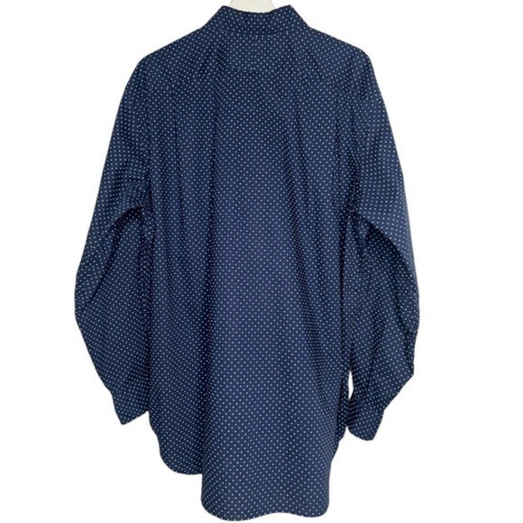 Polo Ralph Lauren Stretch Long Sleeve Navy Polka Dress Shirt Size‎ 1XB - Picture 2 of 7